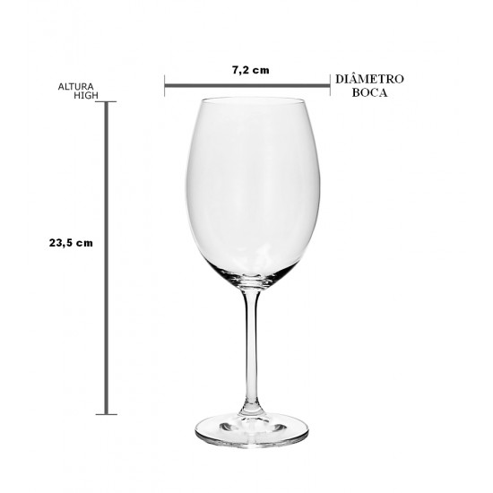 Jogo 6 Taças 580ml Gastro Colibri De Cristal Ecológico Bohemia